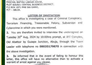 Police invites NLC Chairman over alleged terrosim