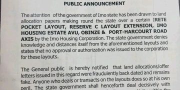 Imo Govt Raises Alarm Over Fake Land Papers