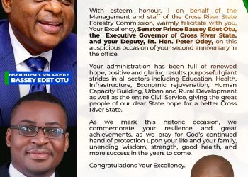 Forestry commission celebrates Governor Otu’s two years of transformational leadership