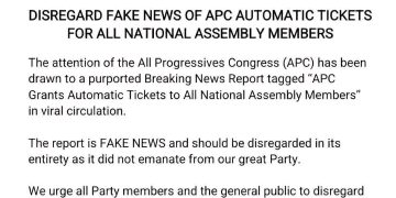 APC dismisses reports on granting lawmakers automatic tickets ahead 2027